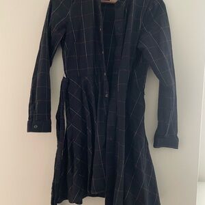 Kiel James Patrick - Navy Blue Plaid - Cozy Cabin Dress